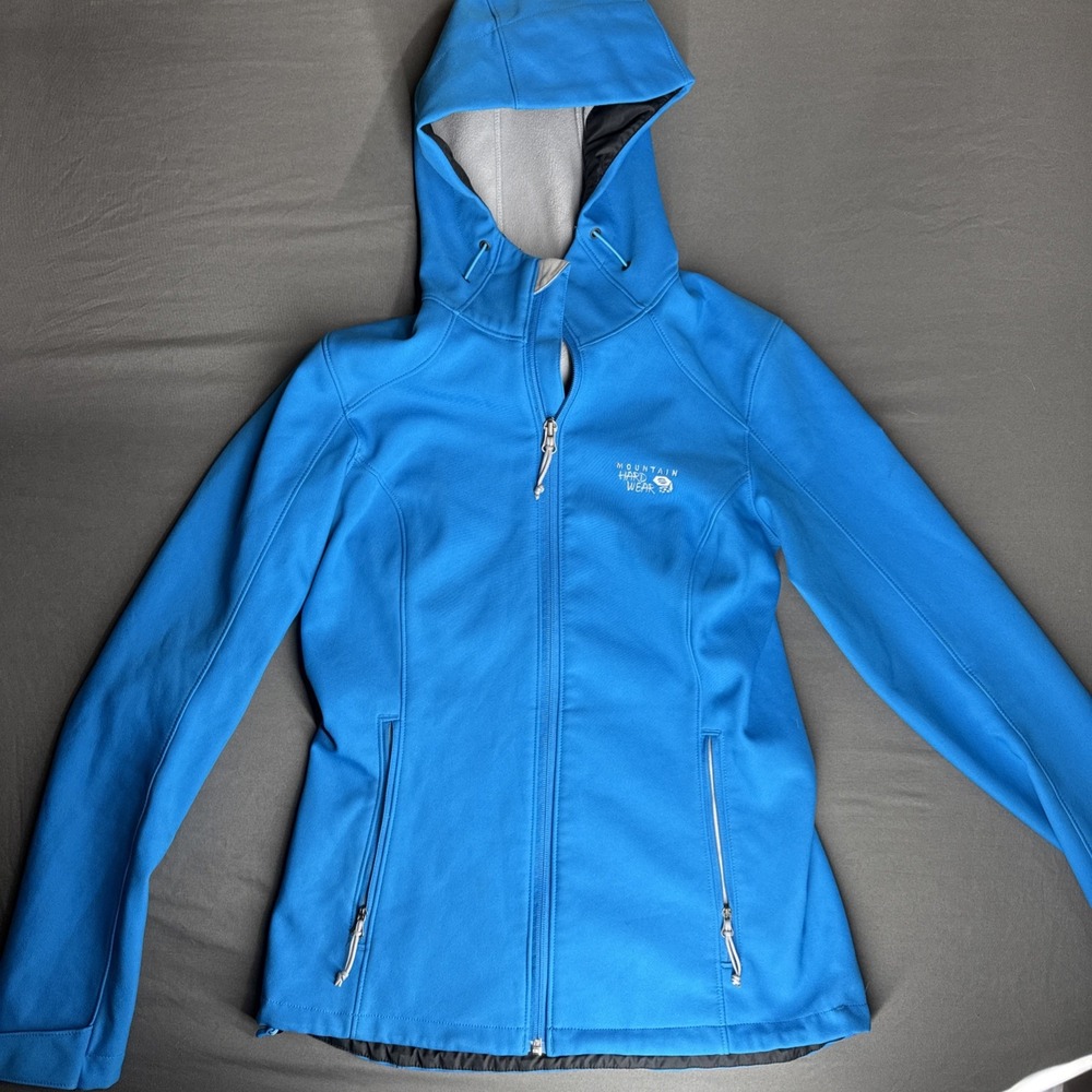 Mountain Hardwear Jacket Women Extra Small Blue Soft Shell Hike Trail Chore Work